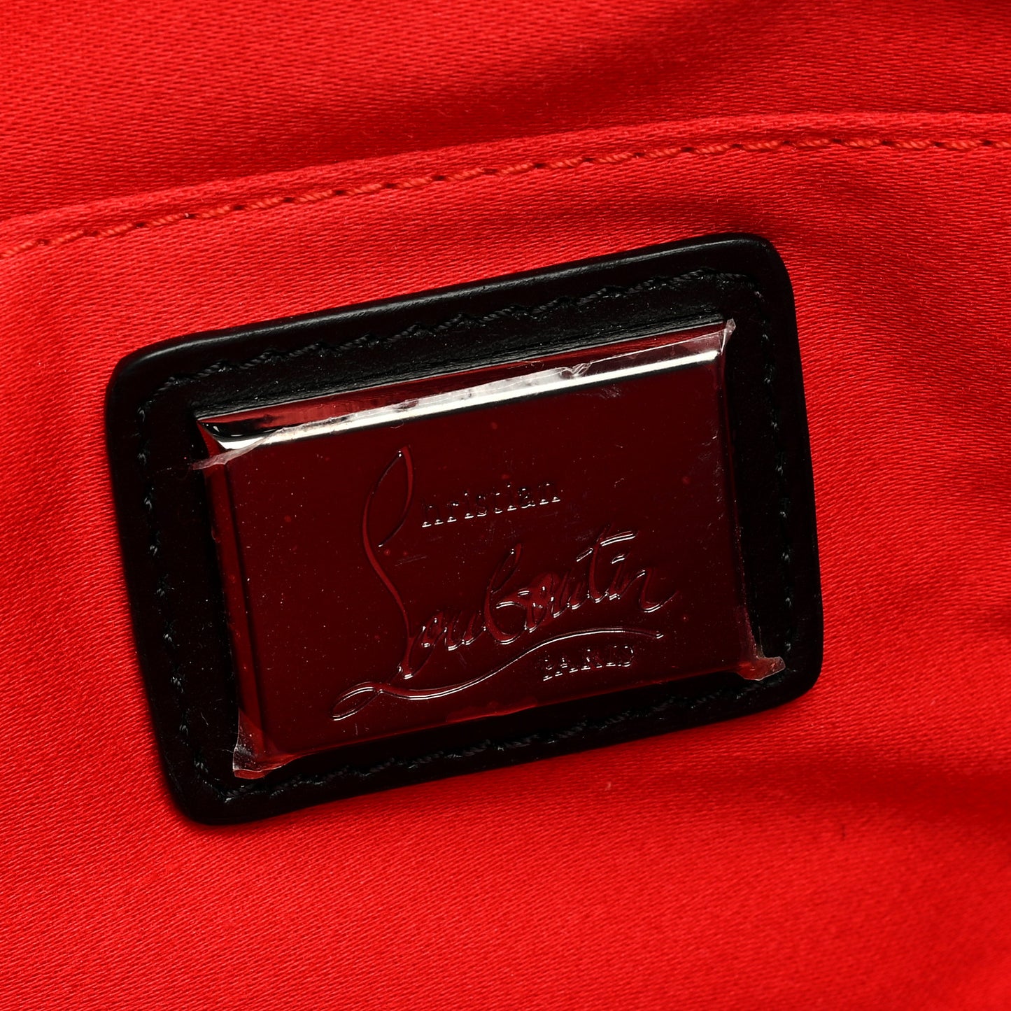 Suede Studded Loubiposh Tudor Clutch Black