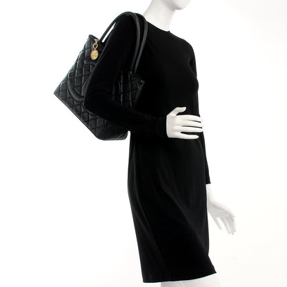 Chanel Caviar Quilted Medallion Tote Dark Green 2 of 11