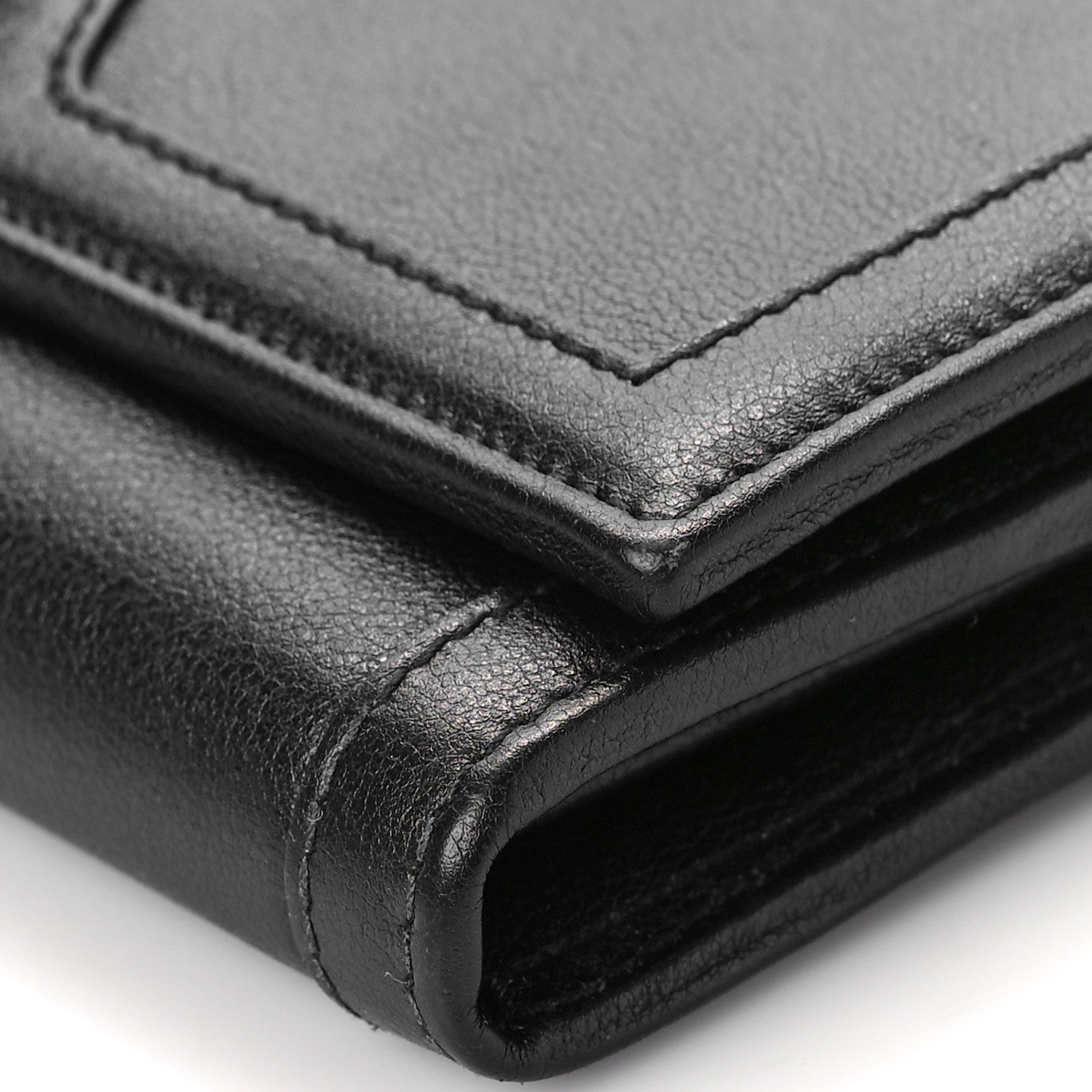 Gucci Wonka Grain Calfskin Diana Chain Wallet Black 9 of 10