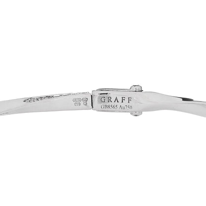 Graff 18K White Gold Diamond Spiral Pave Bangle Bracelet 3 of 4