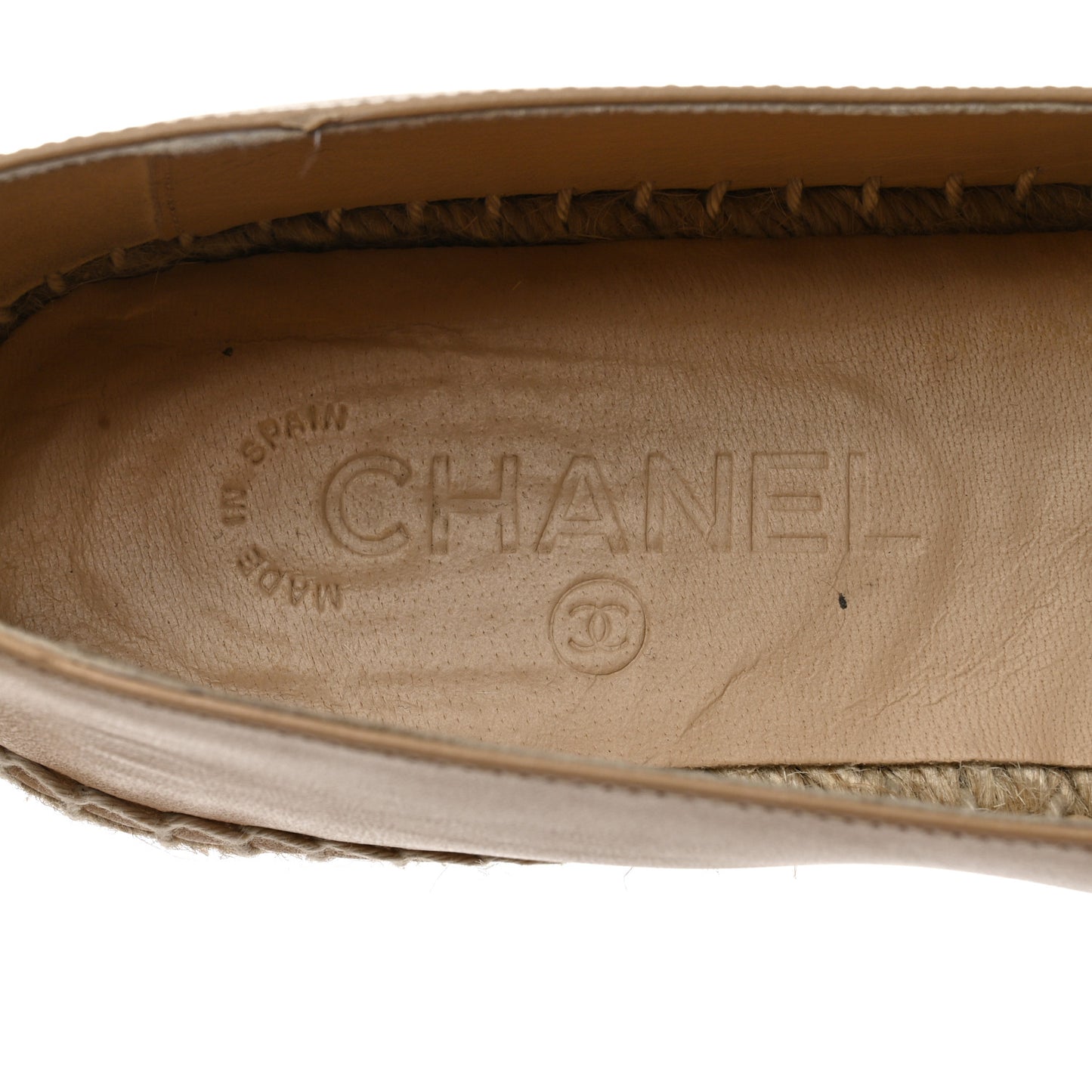 Lambskin CC Espadrilles 39 Beige Black
