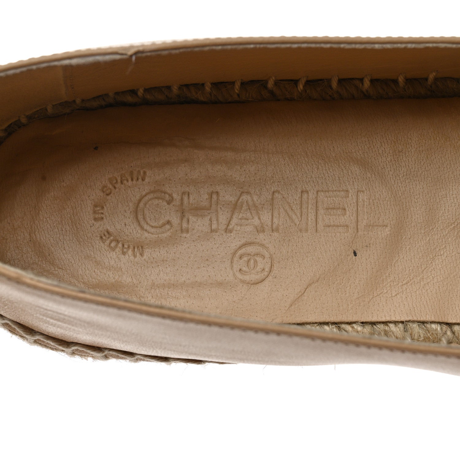 Chanel Lambskin CC Espadrilles 39 Beige Black 7 of 9
