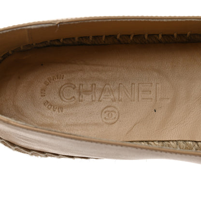 Chanel Lambskin CC Espadrilles 39 Beige Black 7 of 9