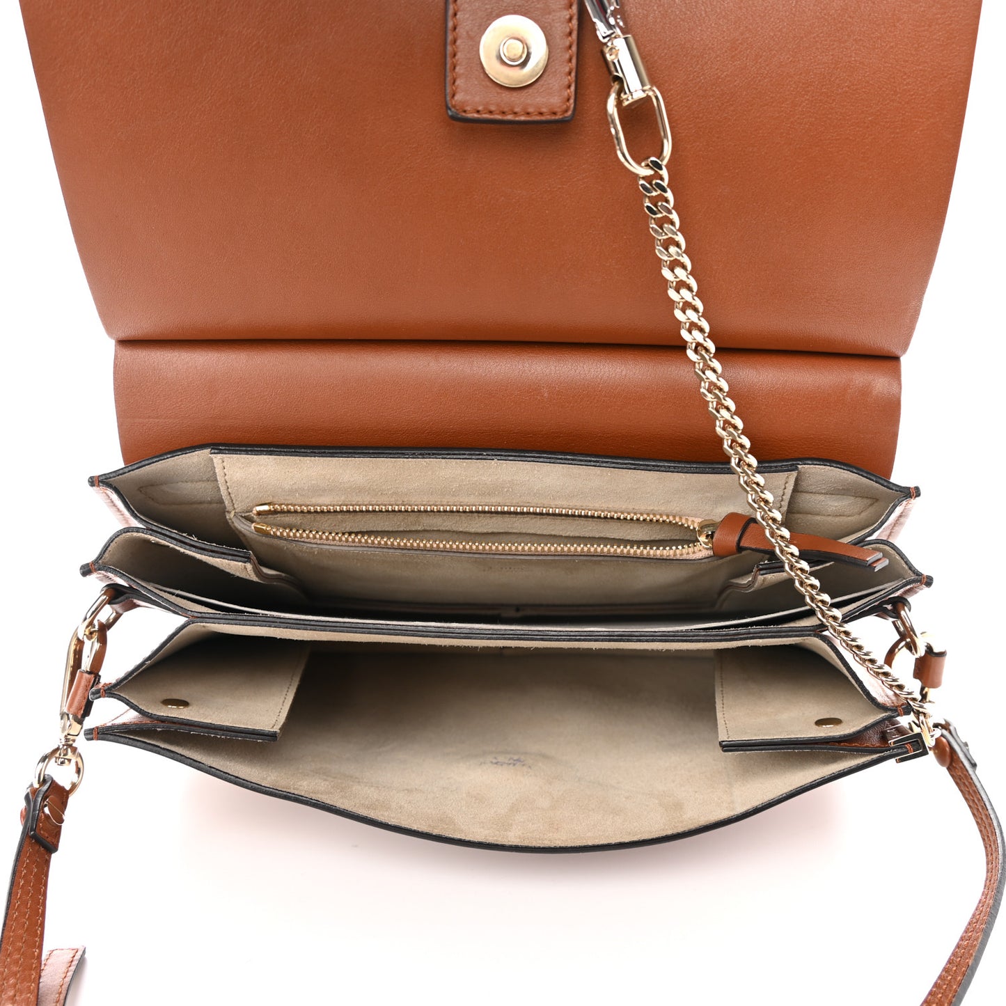 Suede Calfskin Medium Faye Shoulder Bag Tobacco