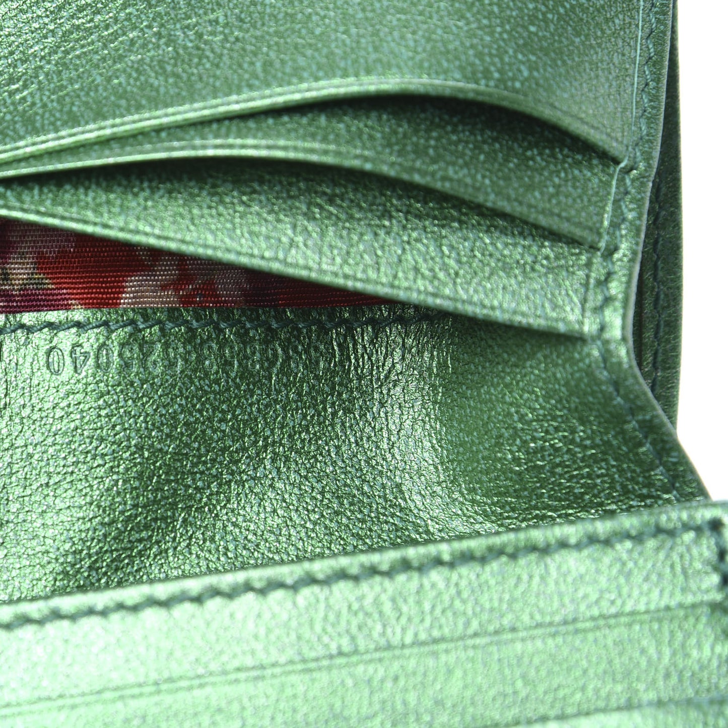 Laminated Nappa Trapuntata Zumi Card Case Jasmine Green