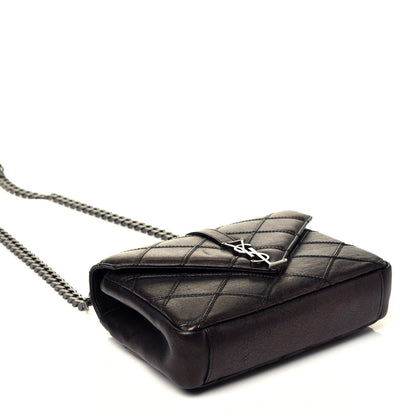 Saint Laurent Calfskin Matelasse Diamond Quilted Monogram Medium College Bag Black 5 of 10