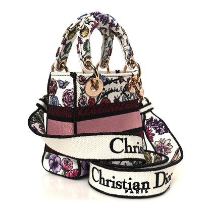 Christian Dior Canvas Florilegio Embroidered Mini Lady D-Lite White Multicolor 3 of 10