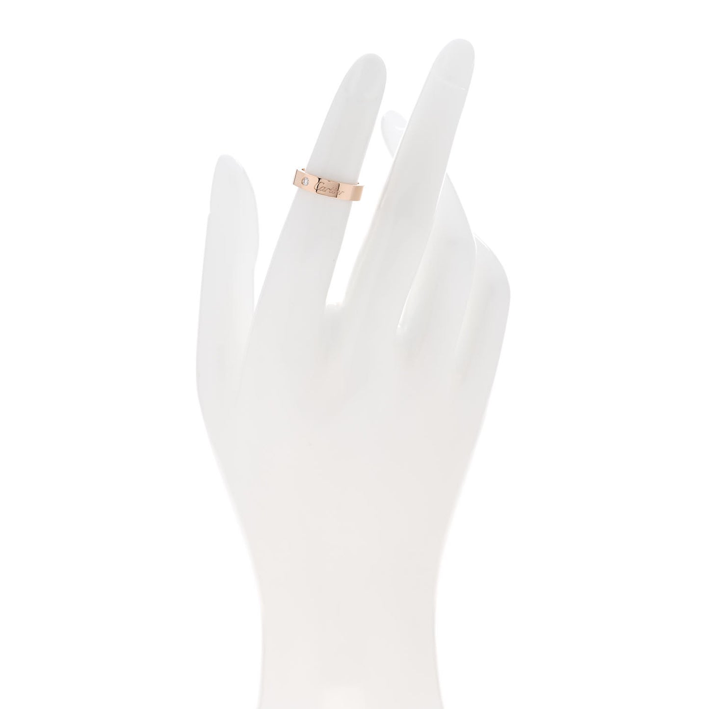 18K Pink Gold Diamond 4mm C De Cartier Wedding Band Ring 46 3.75