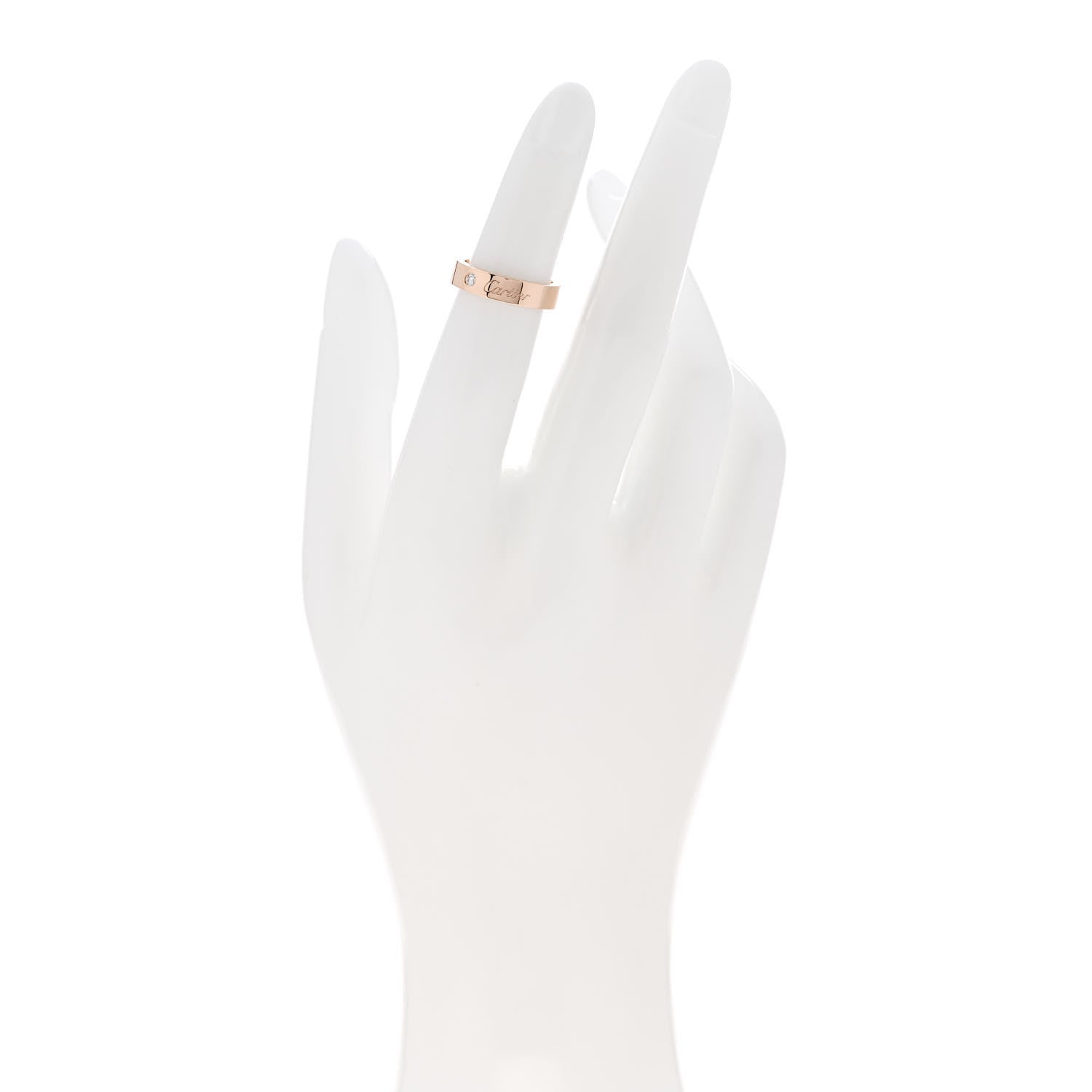 Cartier 18K Pink Gold Diamond 4mm C De Cartier Wedding Band Ring 46 3.75 2 of 5