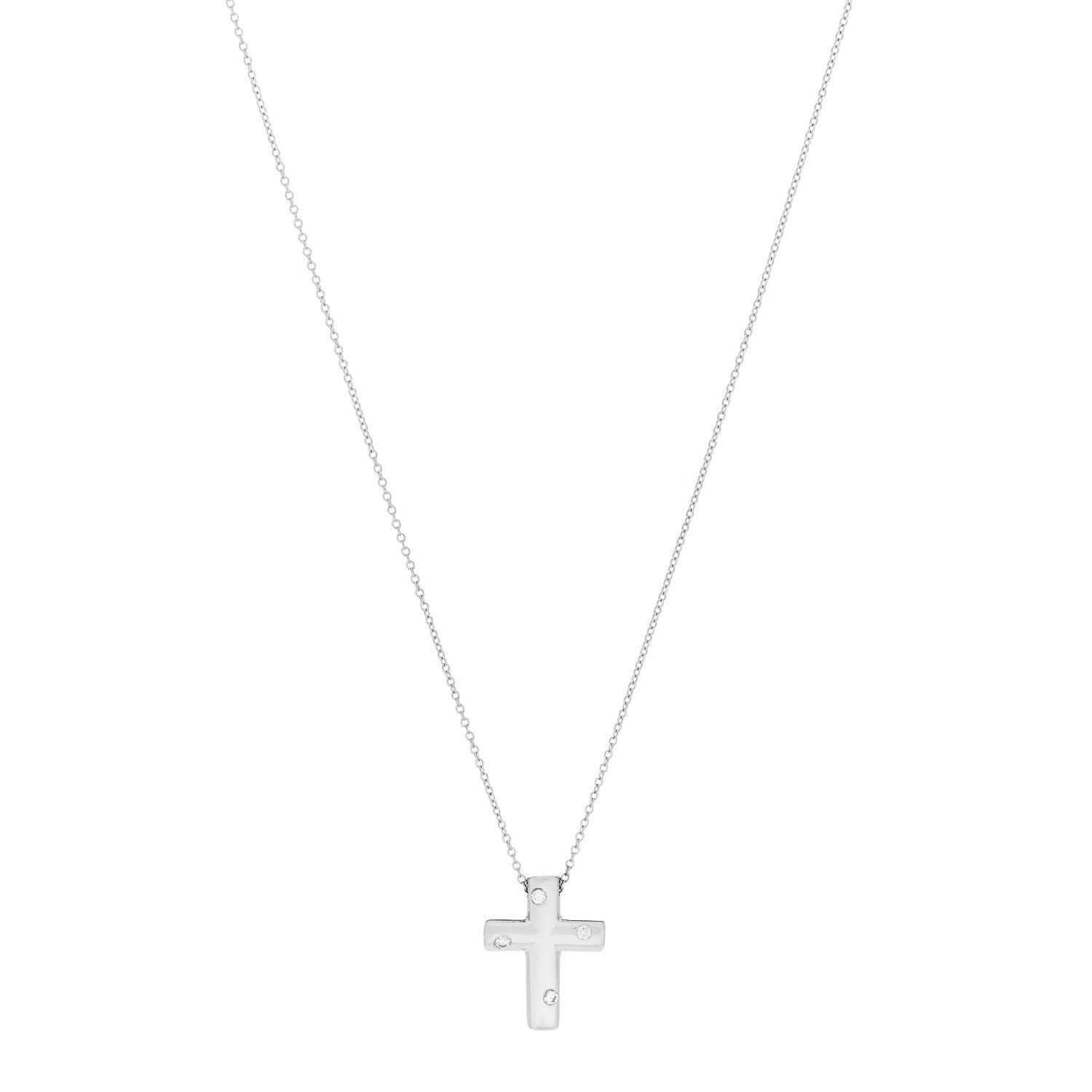 Tiffany Platinum Diamond Etoile Cross Pendant Necklace 1 of 6
