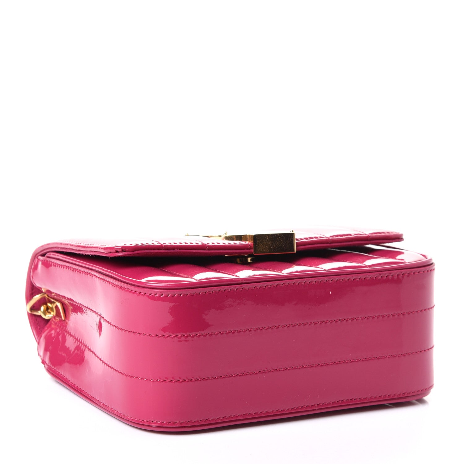 Saint Laurent Patent Matelasse Monogram Small Vicky Chain Bag Bubblegum 3 of 4