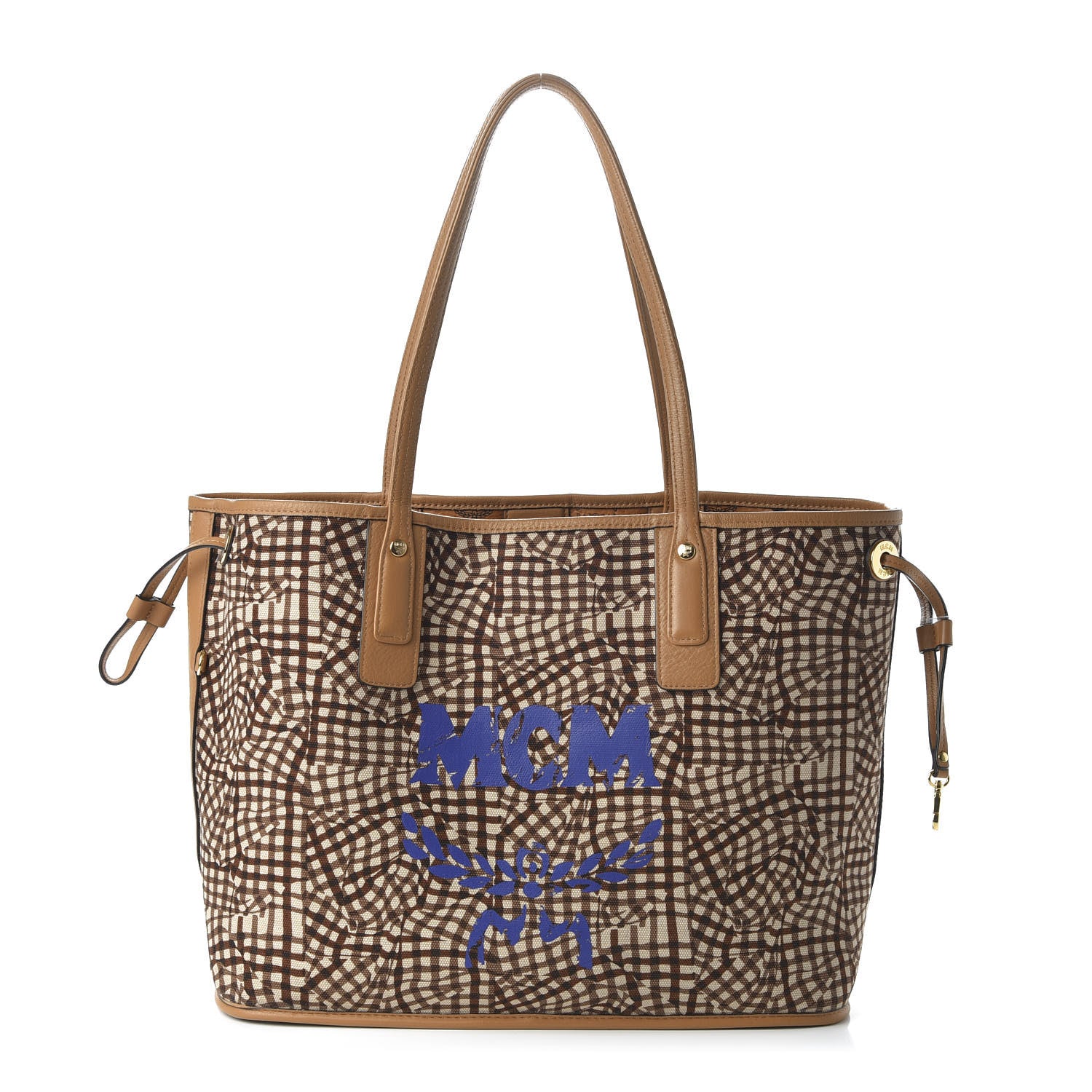 MCM Visetos Medium Liz Reversible Shopper Tote Cognac 10 of 16