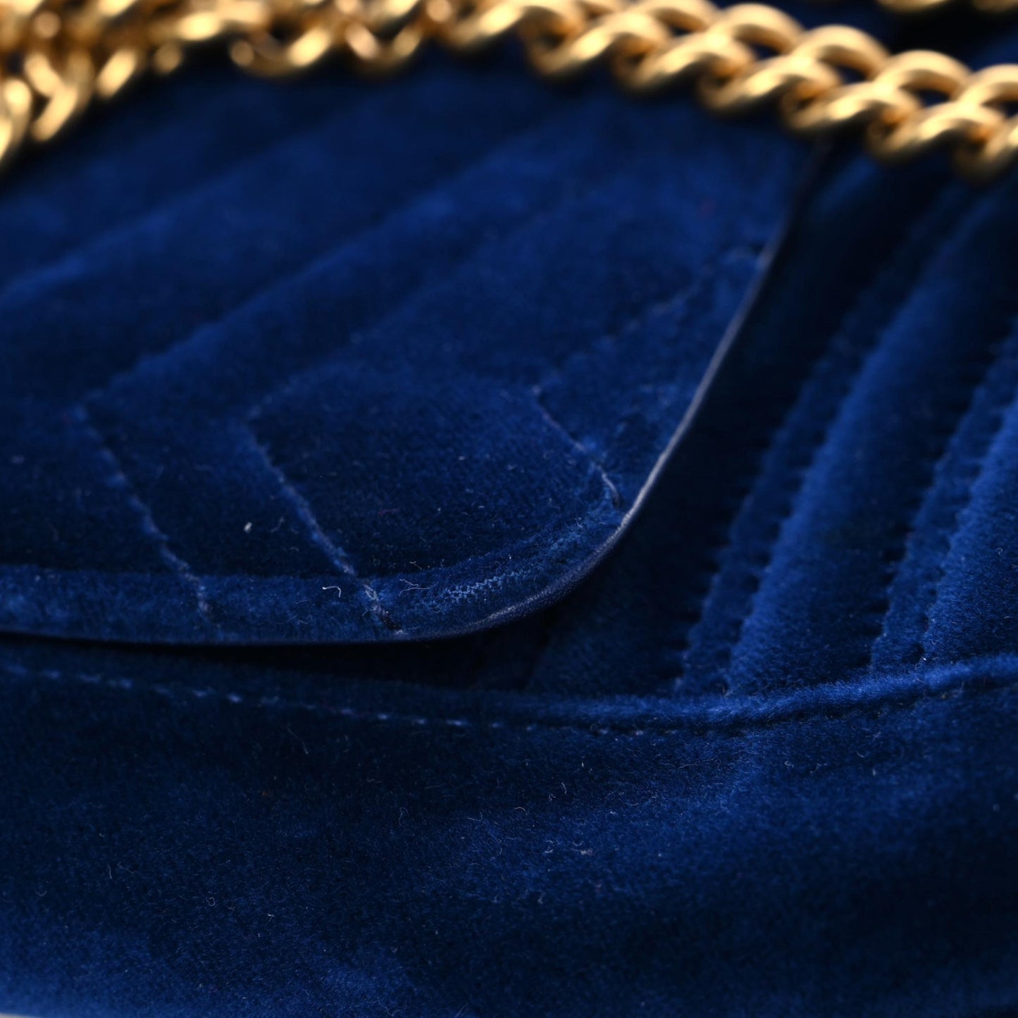 Velvet Matelasse Medium GG Marmont Shoulder Bag Cobalt Blue