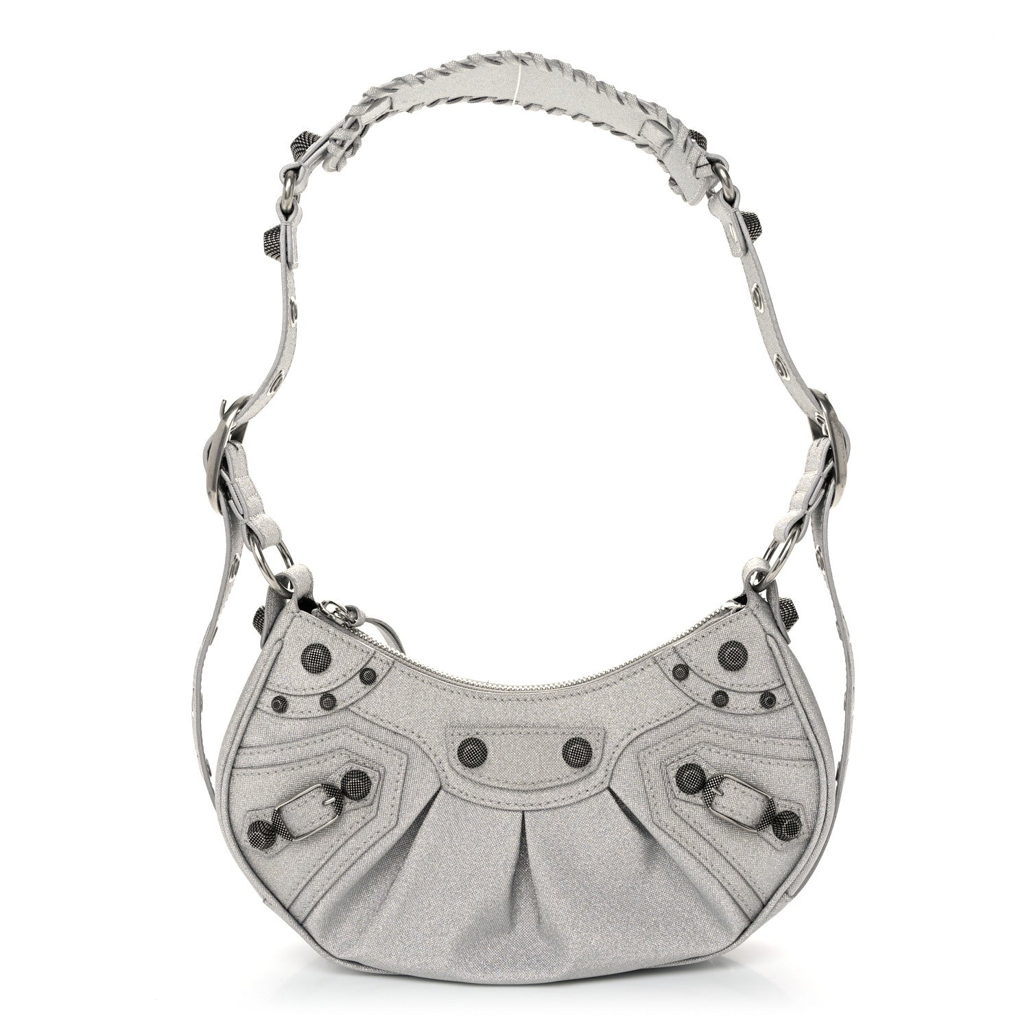 Balenciaga Sparkling Fabric Le Cagole Shoulder Bag XS Silver 1 of 11