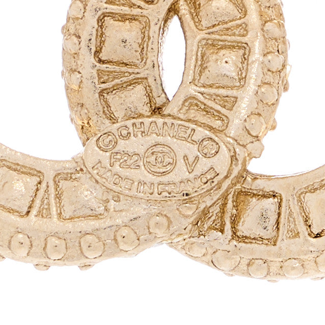 Crystal Timeless CC Earrings Light Gold