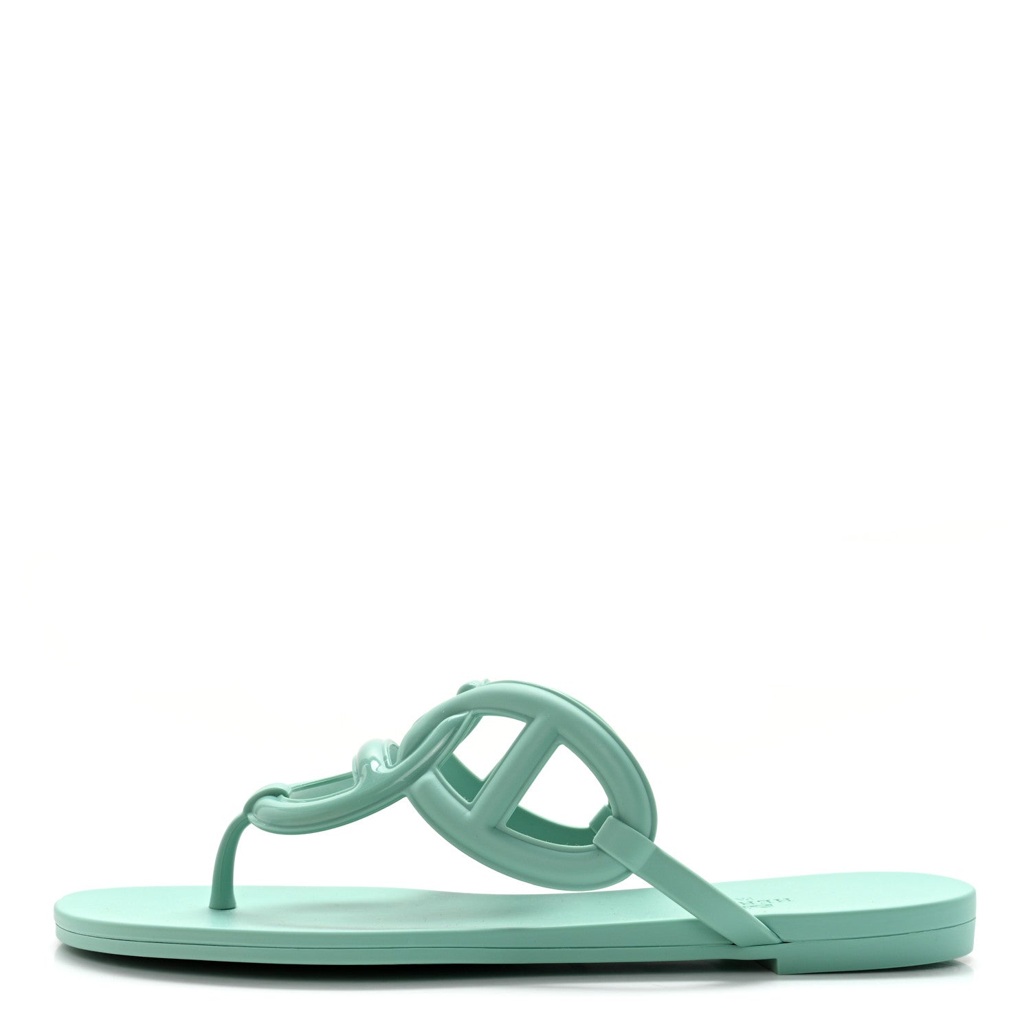 Hermes Rubber Womens Egerie Sandals 38 Vert Embrun 1 of 9