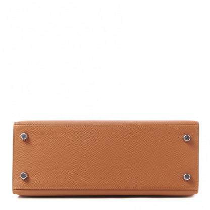 Hermes Epsom Verso Kelly Sellier 25 Caramel Jaune Ambre 5 of 33