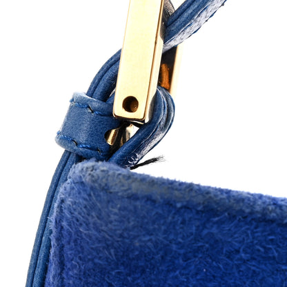 Fendi Suede Mini Half Moon Baguette Blue 13 of 13