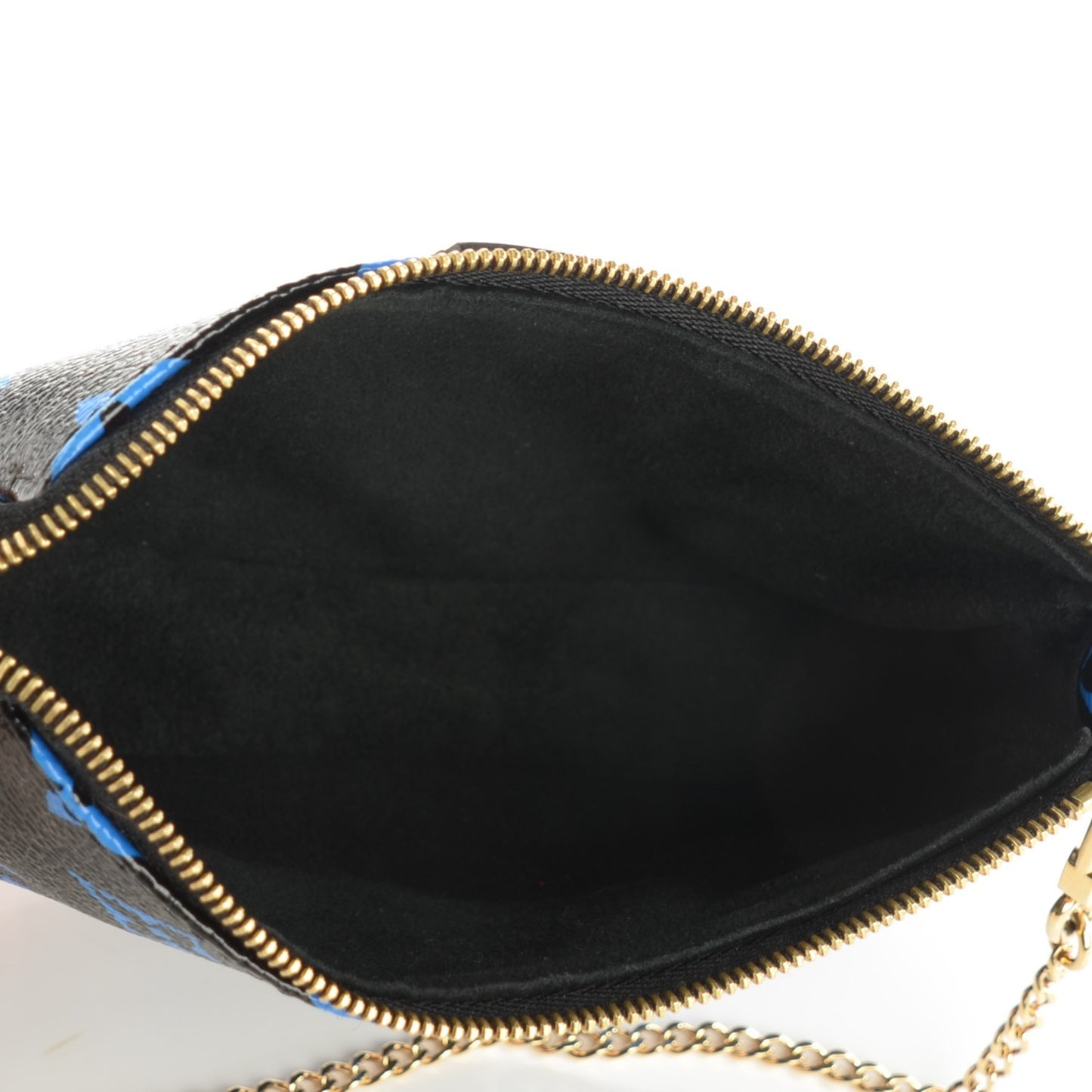 Colored Monogram Mini Pochette Accessories Blue Black