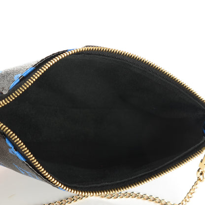 Louis Vuitton Colored Monogram Mini Pochette Accessories Blue Black 5 of 8