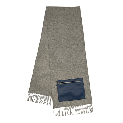 Hermes Cashmere Lambskin Pocket Muffler Gris Chine 2 of 4