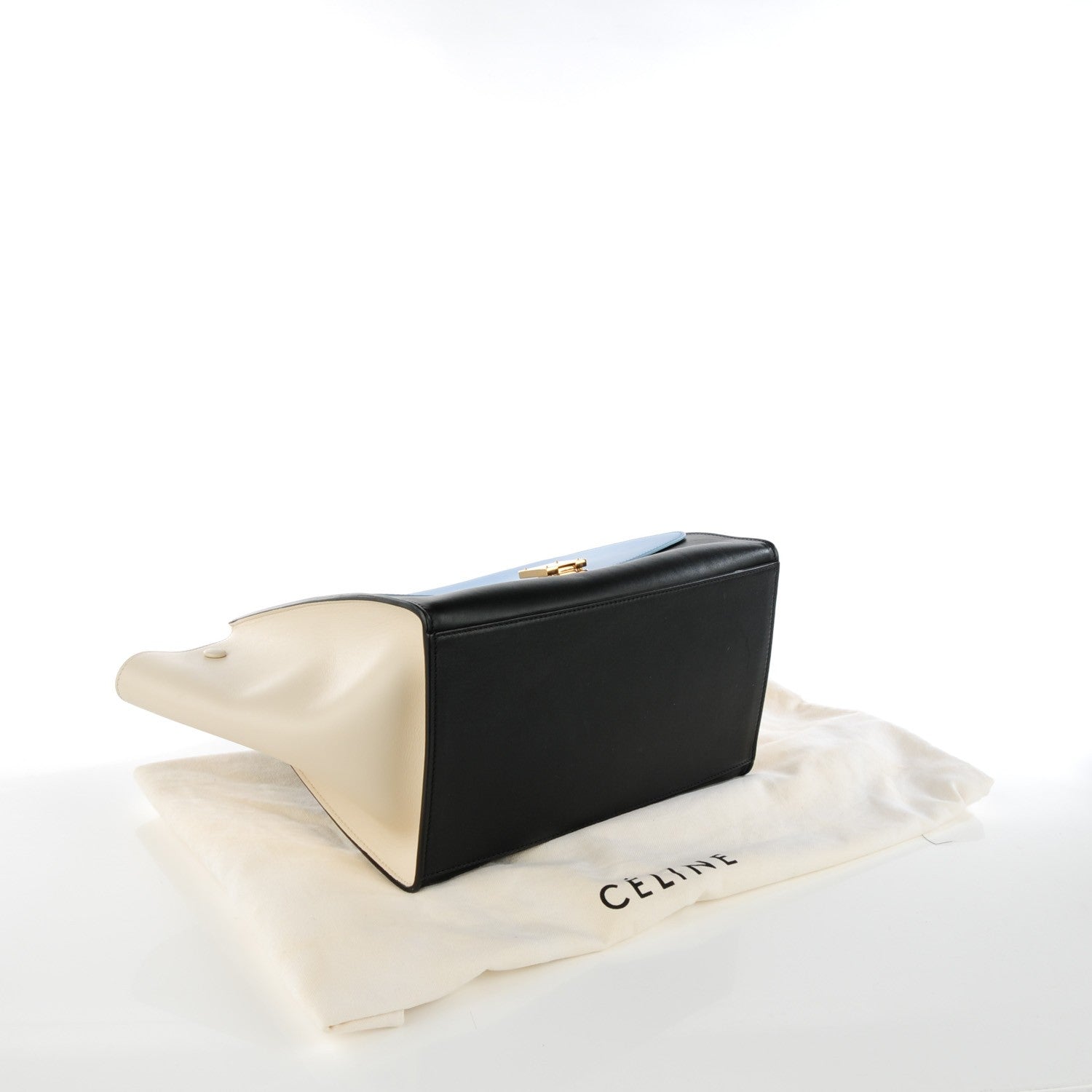 Celine Smooth Calfskin Medium Tri-Color Trapeze Blue Lavender 4 of 8