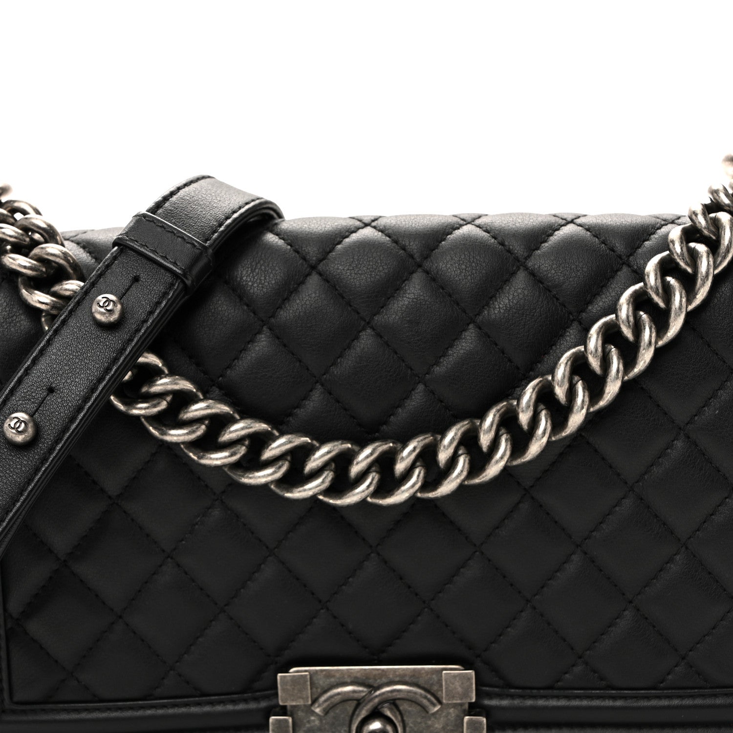 Chanel Calfskin Quilted Medium Boy Flap Black 8 of 10