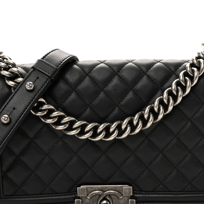 Chanel Calfskin Quilted Medium Boy Flap Black 8 of 10