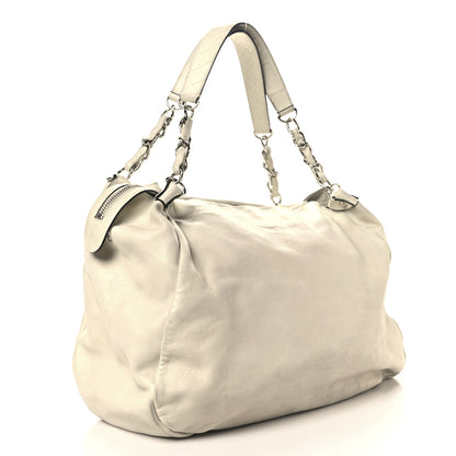 Chanel Lambskin Large Edgy Hobo White 3 of 19