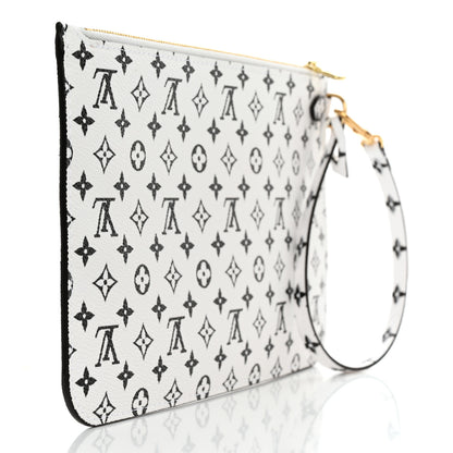 Louis Vuitton Monogram Giant Neverfull MM GM Pochette White 3 of 7