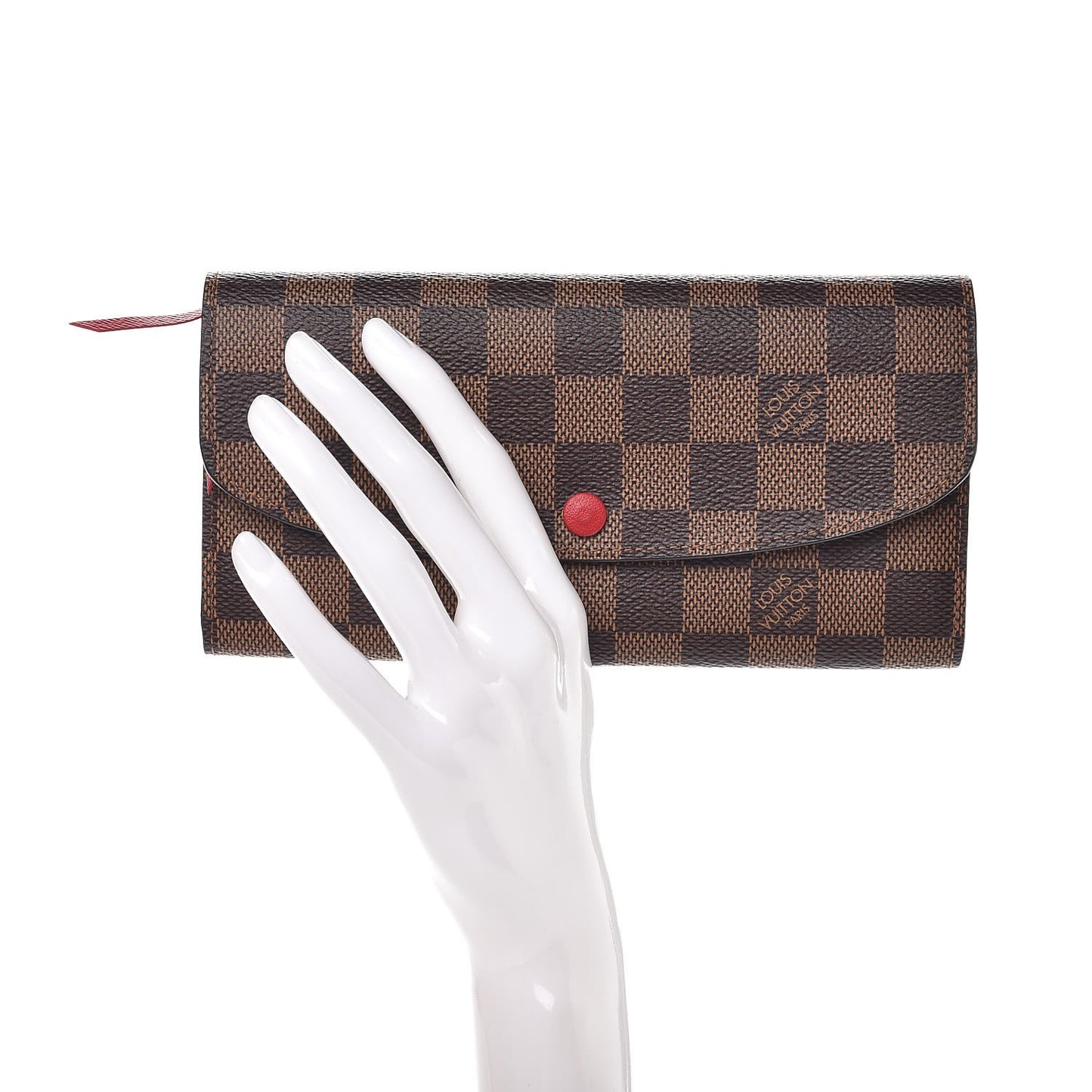 Damier Ebene Emilie Wallet Red