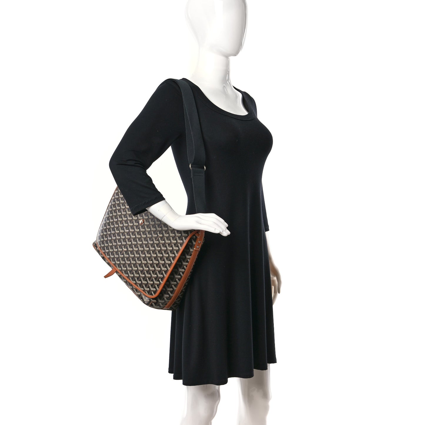 Goyardine Capetien Messenger Bag Black Gold