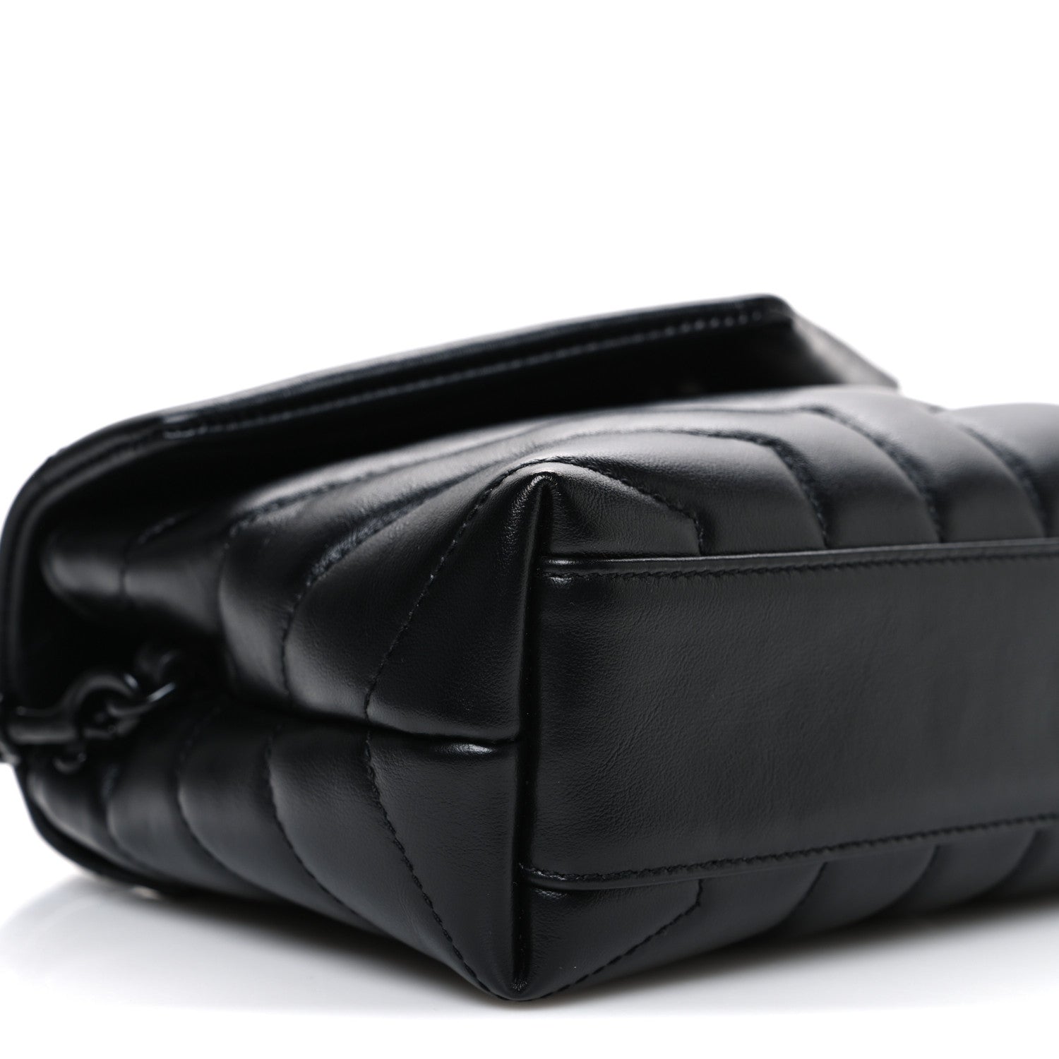 Saint Laurent Calfskin Y Quilted Monogram Monochrome Toy Loulou Crossbody Bag Black 9 of 10