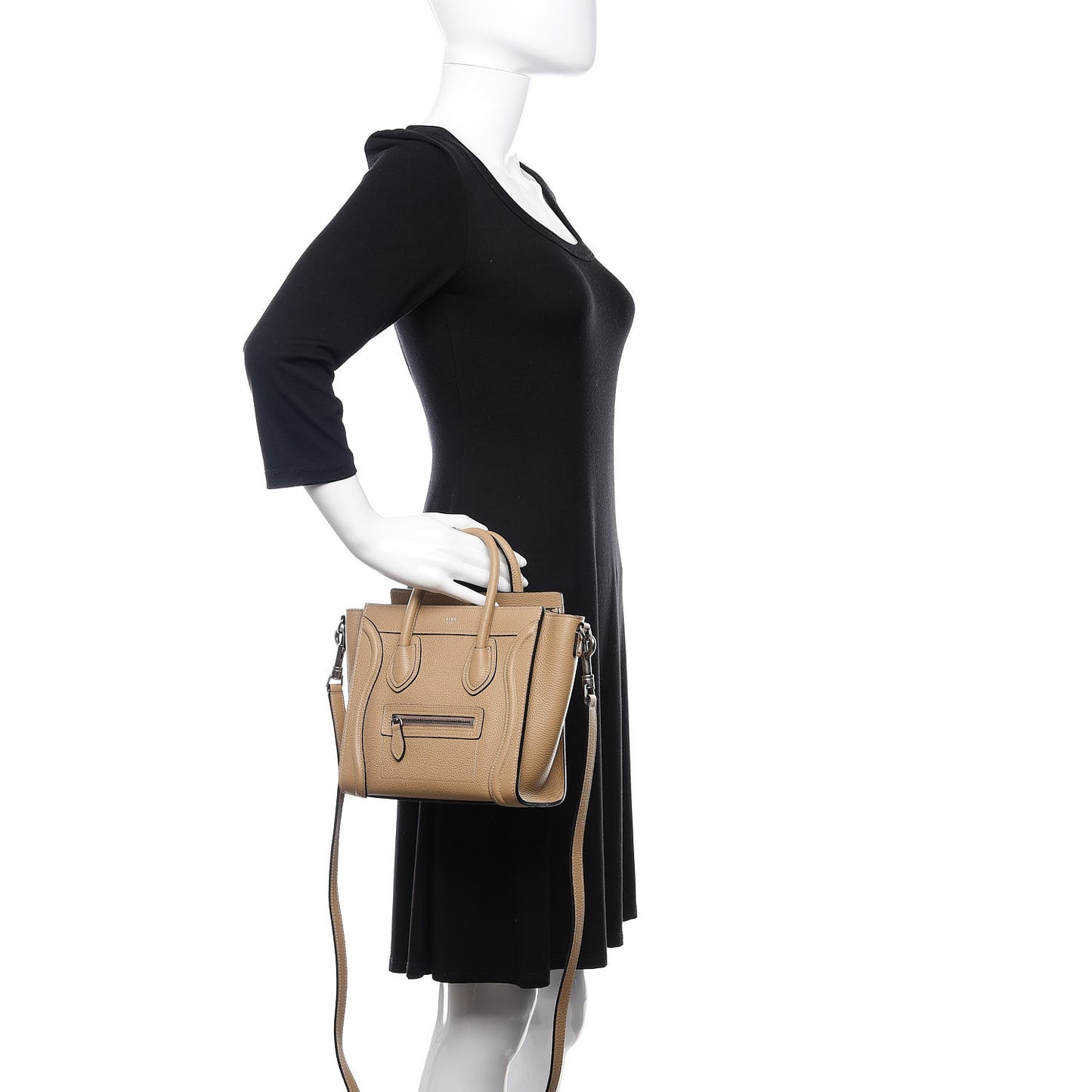 Drummed Calfskin Nano Luggage Dune