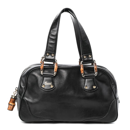 Gucci Calfskin Bamboo Boston Black 1 of 9