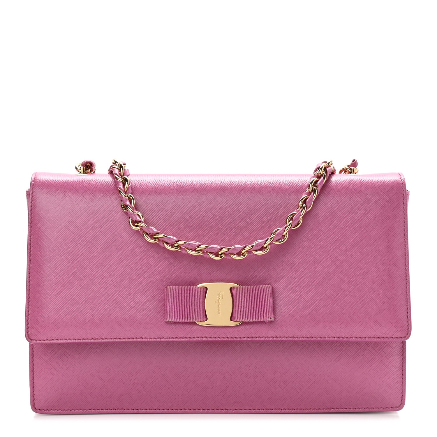 Salvatore Ferragamo Printed Calfskin Ginny Shoulder Bag Anemone 1 of 9