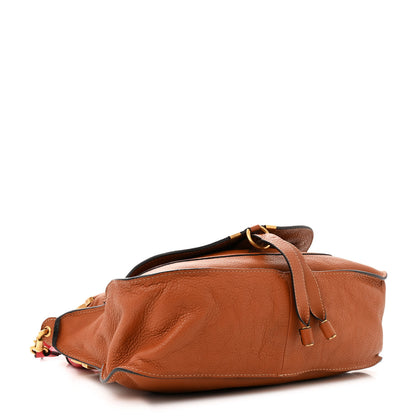 Chloe Calfskin Medium Marcie Satchel Tan Plaid Red 4 of 21
