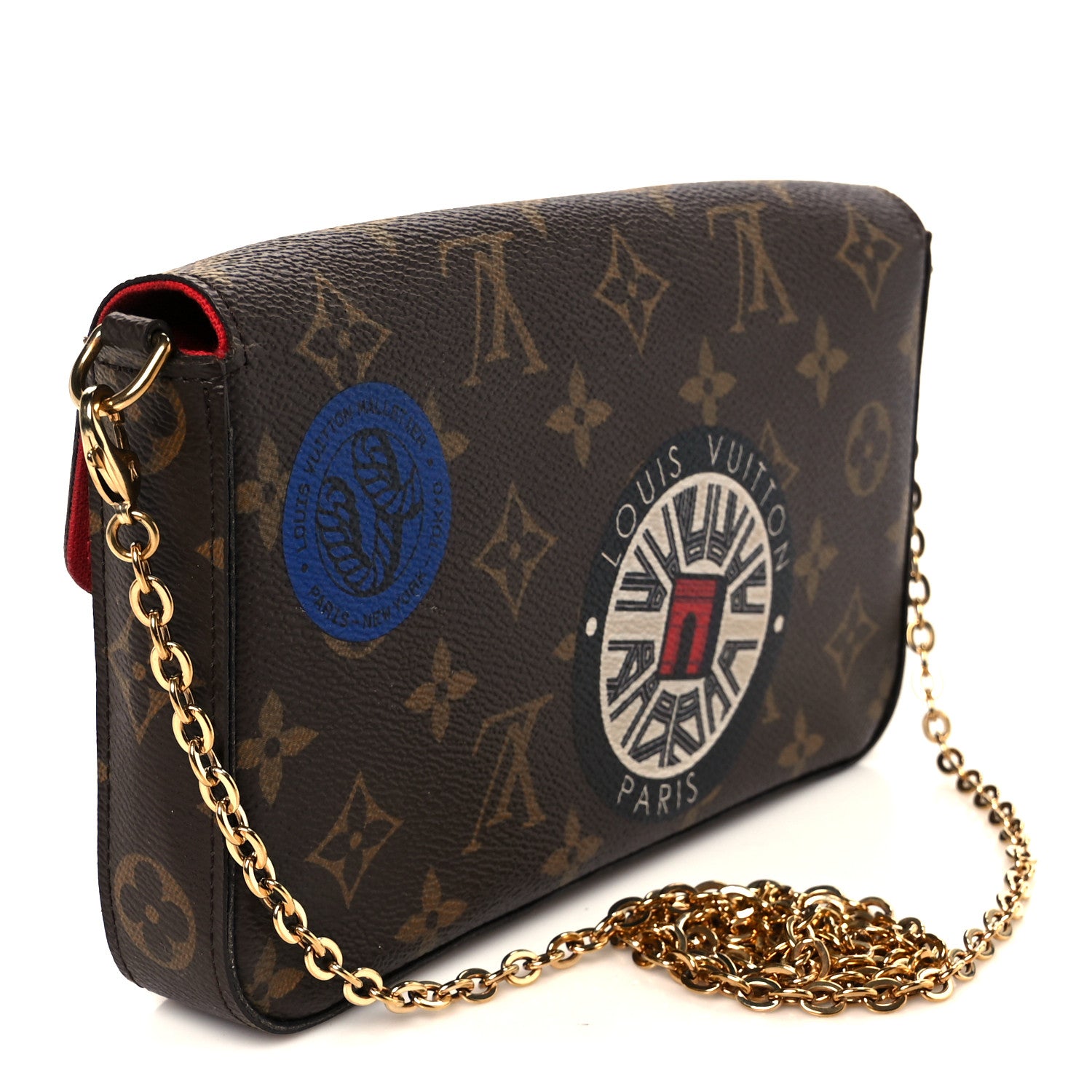Louis Vuitton Monogram My LV World Tour Pochette Felicie Chain Wallet Coquelicot 3 of 10