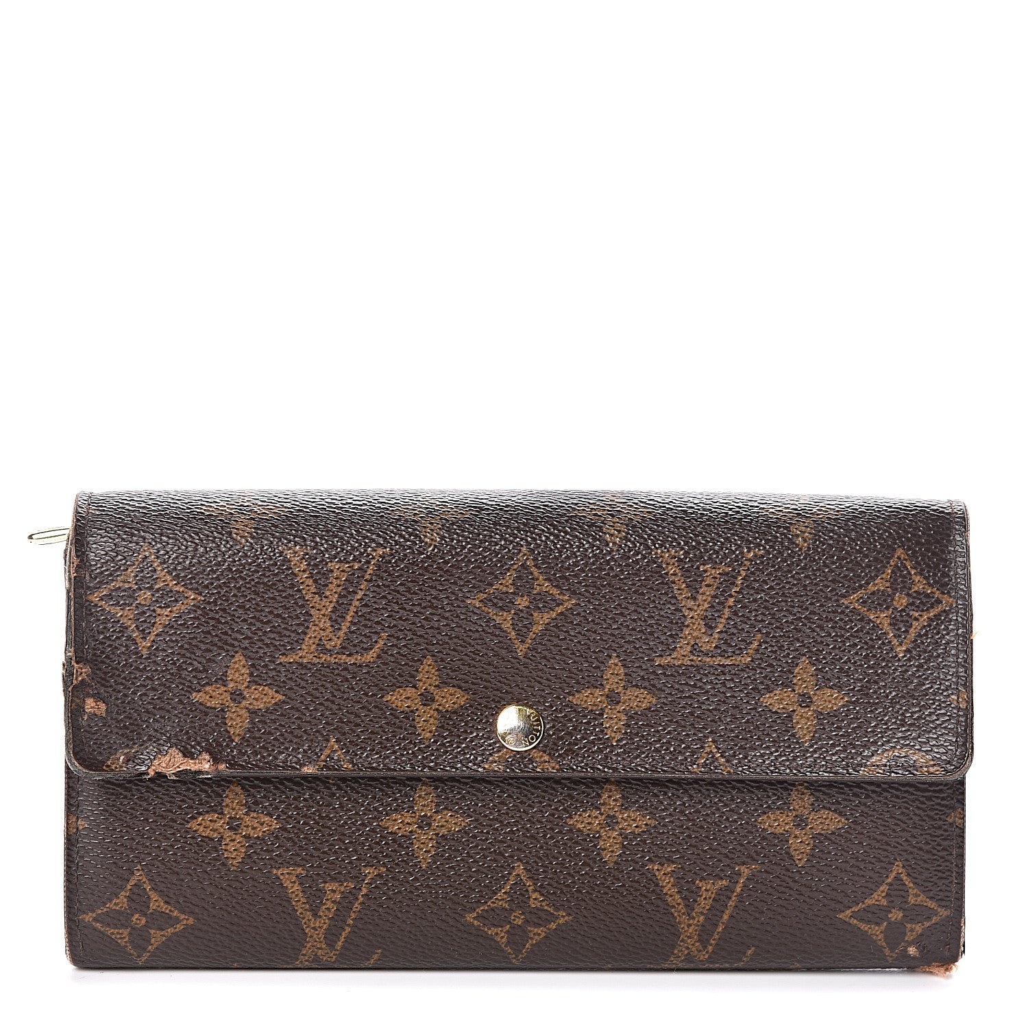 Louis Vuitton Monogram Leopard Sarah Wallet Blanc Corail 1 of 13