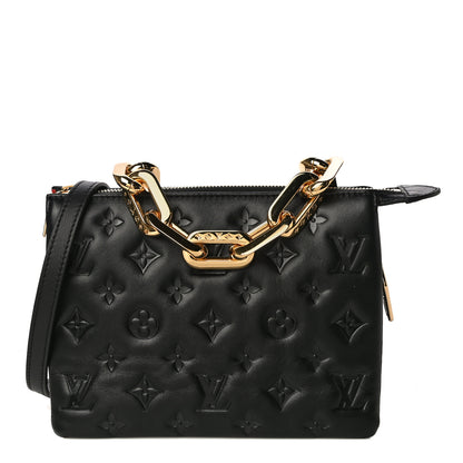 Louis Vuitton Lambskin Embossed Monogram Coussin BB Black 1 of 9