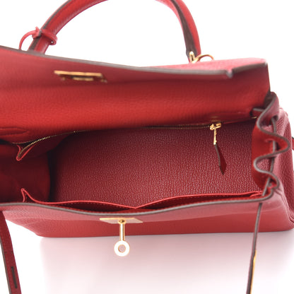 Hermes Taurillon Clemence Kelly Retourne 28 Rouge Casaque 5 of 11