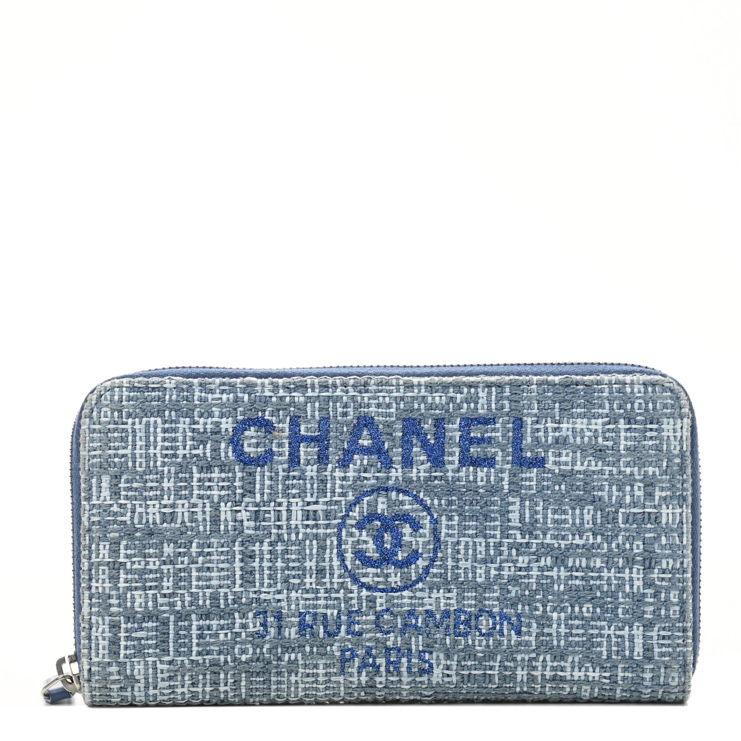 Canvas Deauville Large Zip Around Wallet Blue
