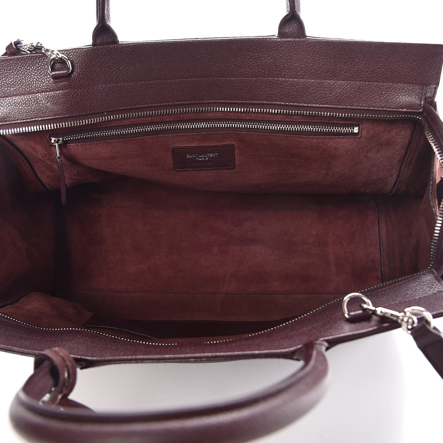 Grained Calfskin Suede Medium Cabas Rive Gauche Amaranto