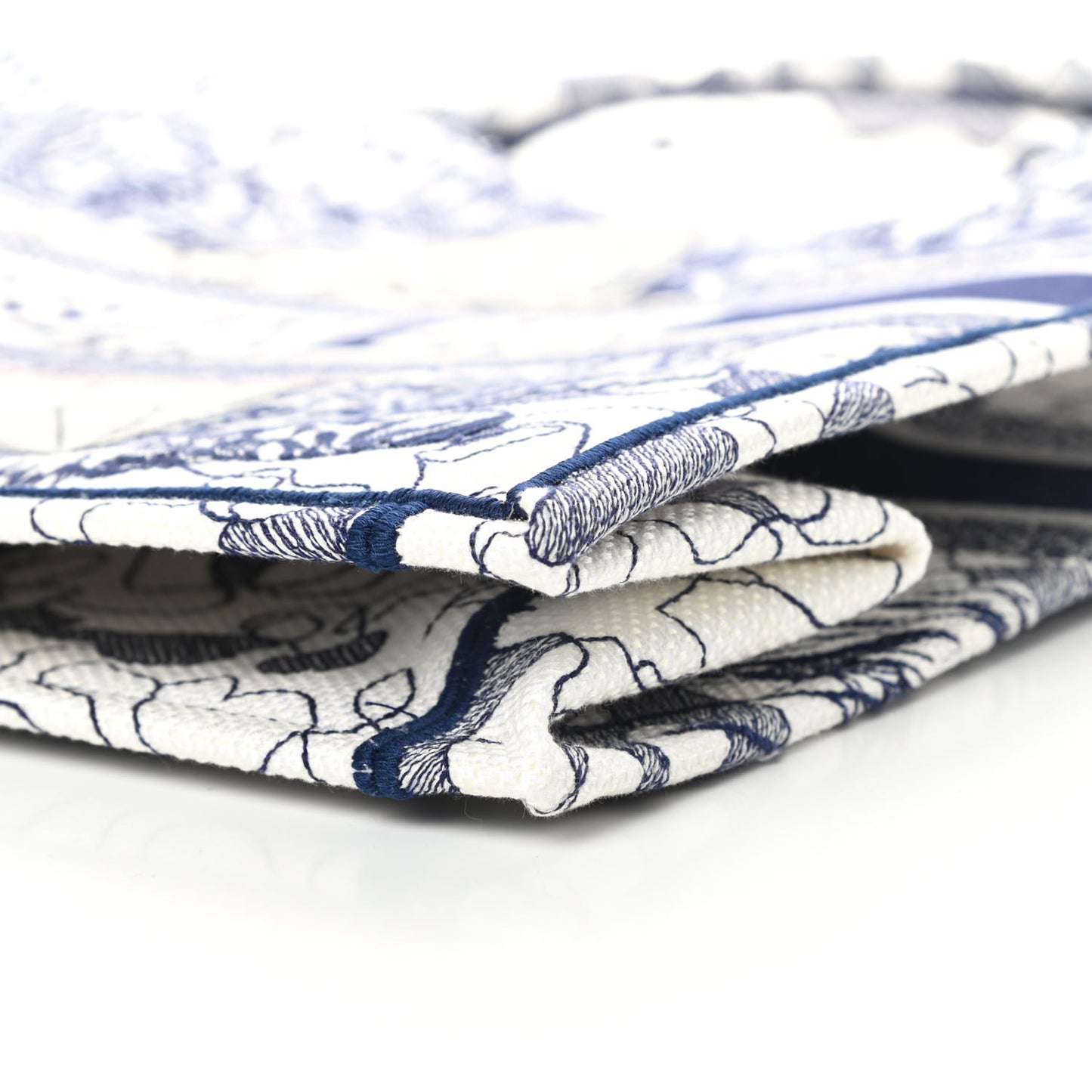 Canvas Embroidered Large Around The World Book Tote Blue