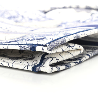 Christian Dior Canvas Embroidered Large Around The World Book Tote Blue 10 of 11