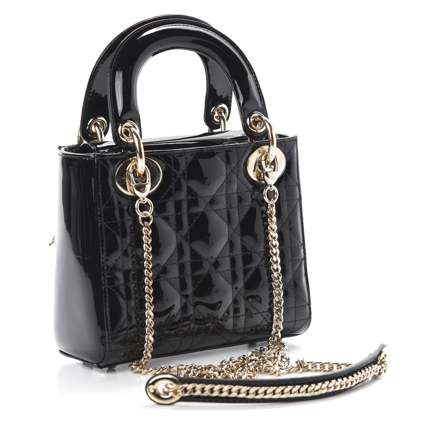 Christian Dior Patent Cannage Mini Lady Dior Black 3 of 11