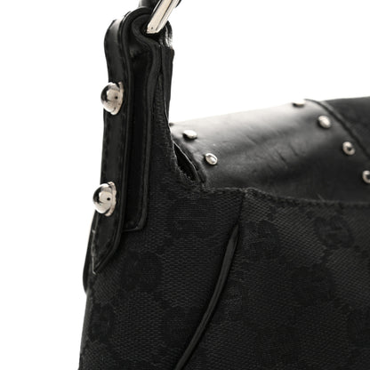Gucci Monogram Horsebit Chain Studded Flap Shoulder Bag Black 19 of 19