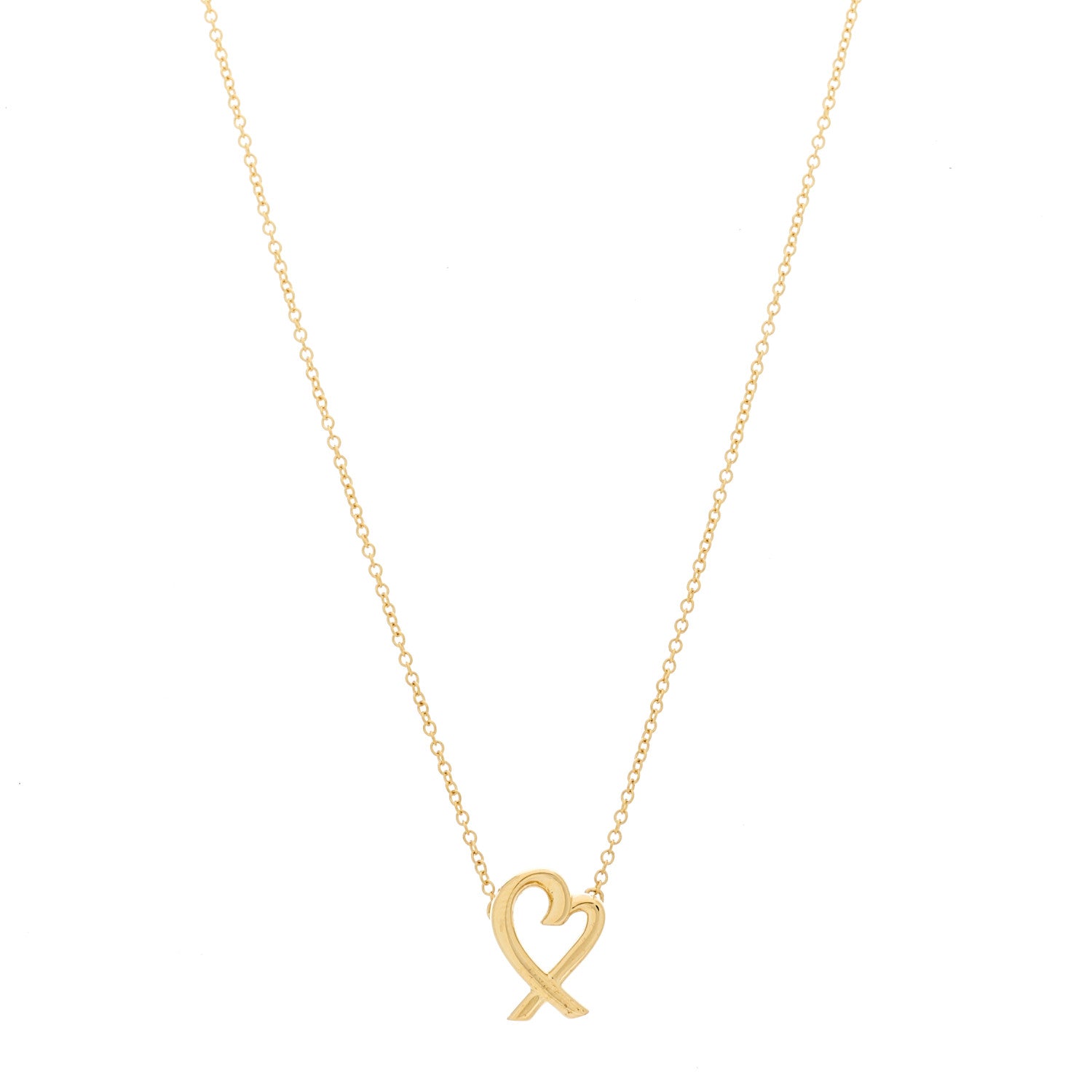 Tiffany 18K Yellow Gold Mini Paloma Picasso Loving Heart Pendant Necklace 1 of 6