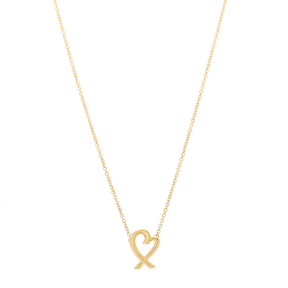 Tiffany 18K Yellow Gold Mini Paloma Picasso Loving Heart Pendant Necklace 1 of 6