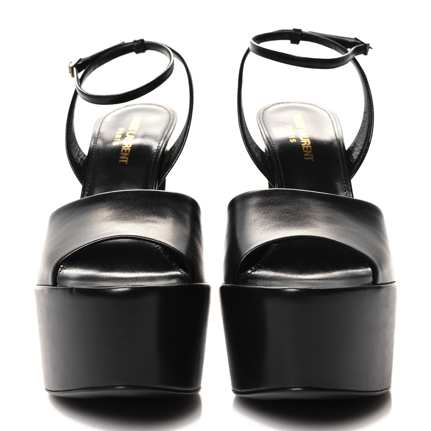 Vitello Krisstal Jodie 95 Platform Sandals 37.5 Black